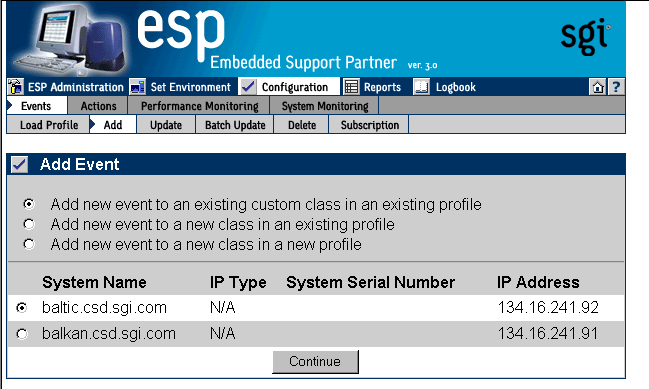 Figure 5-4 Add Event Window (System Group Manager)