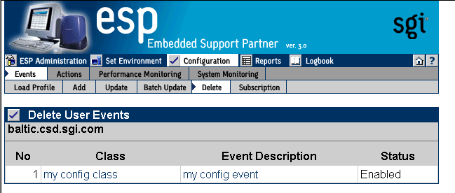 Figure 5-26 Delete User Events Window (Web-based Interface)