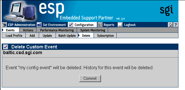Figure 5-27 Verification Message for Deleting an Event