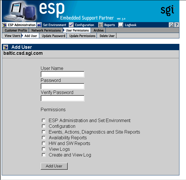 Figure 3-5 Add User Window (Web-based Interface)