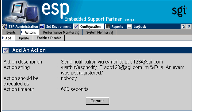 Figure 8-5 Example Verification Message for Sending an E-mail Message Action 