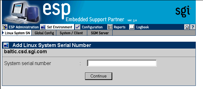 Figure 4-2 Add Linux System Serial Number Window (Single System Manager Mode)