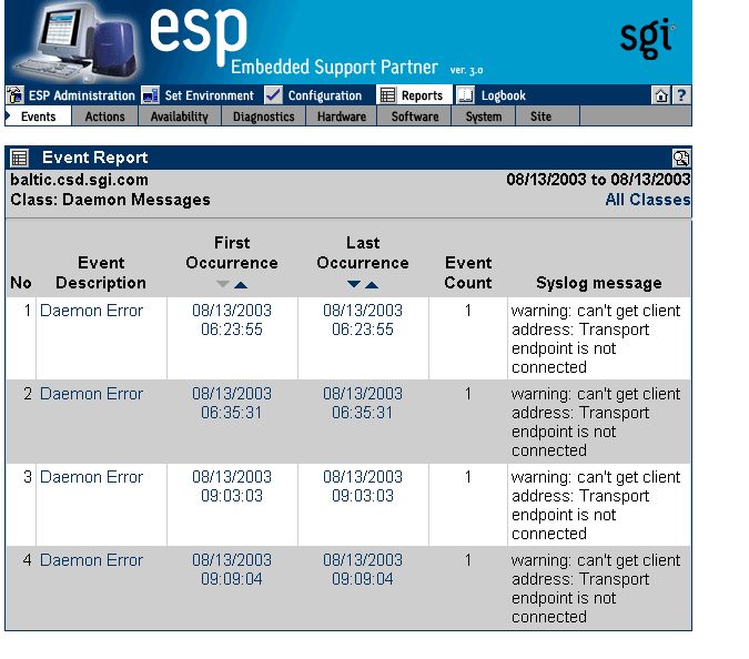 Figure 6-1 Example Report (Web-based Interface)