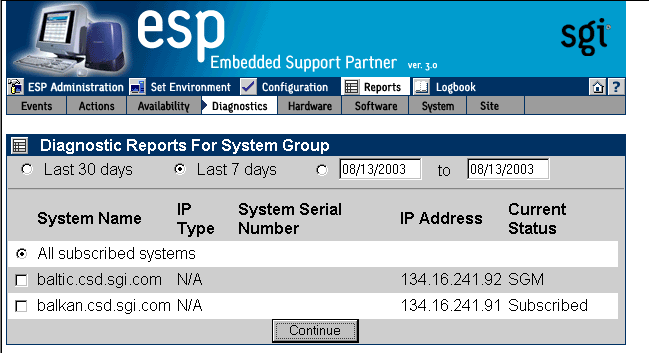 Figure 6-23 Diagnostic Results Window (System Group Manager Mode)