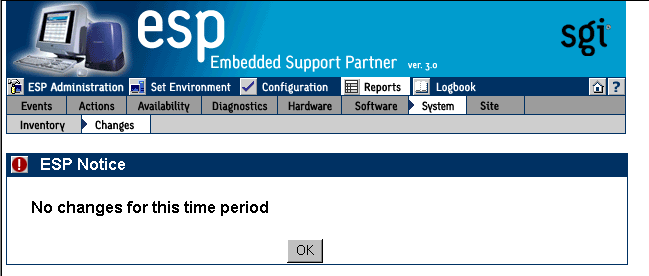 Figure 6-46 Example System Changes Report (System Group Manager Mode)