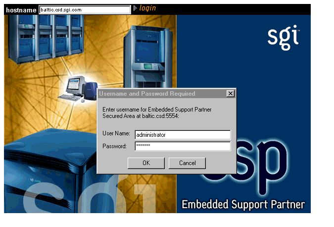 Figure 2-2 Entering a Username and Password